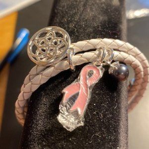 NEW Vantel Pearls Ribbon of Hope wrap bracelet